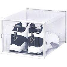 Photo 1 of OnDisplay Clik Stackable Interlocking Shoe Box System (Large Clear/White, Single Box)
