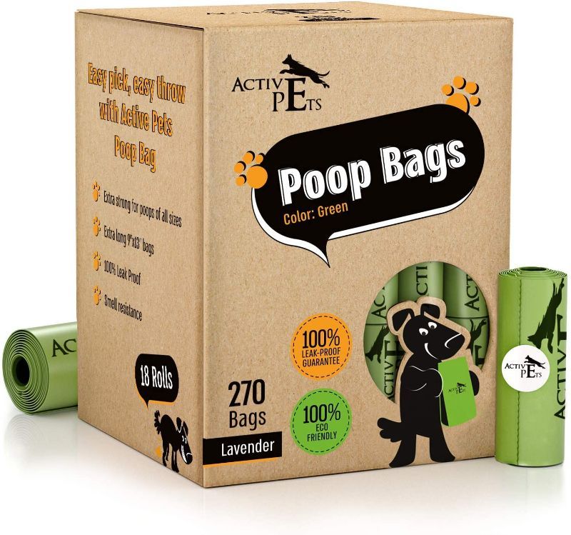 Photo 1 of ACTIVE PETS DOG POOP BAG, EXTRA THICK DOG WASTE BAGS, LEAK-PROOF DOG BAGS FOR POOP, EASY-TEAR DOG POOP BAGS, STRONG DOGGY POOP BAGS, LAVENDER-SCENTED DOG WASTE BAGS ECO-FRIENDLY DOGGIE BAGS FOR POOP
