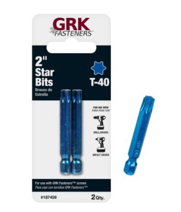 Photo 1 of 2 pack of T-40 2 in. Steel Star Bits (2 Per Pack)
