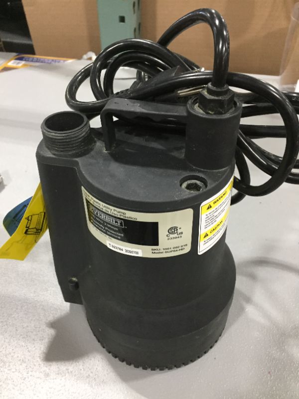 Photo 2 of 1/6 HP Plastic Submersible Utility Pump