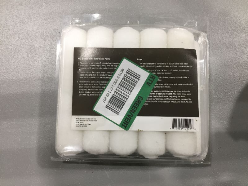 Photo 2 of 6 in. x 3/8 in. Shed Resistant White Woven Mini Paint Roller (12-Pack)
