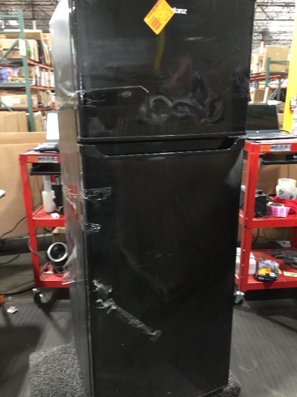 Photo 2 of 7.6 cu. ft. Top Freezer Refrigerator with Dual Door in Black
