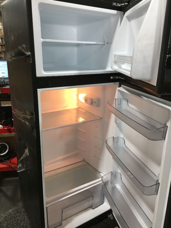 Photo 3 of 7.6 cu. ft. Top Freezer Refrigerator with Dual Door in Black
