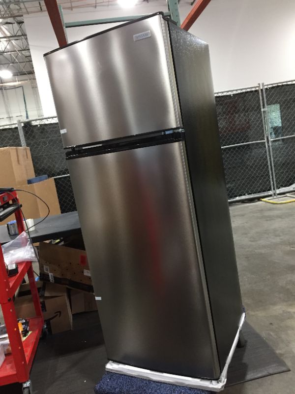 Photo 2 of 7.1 cu. ft. Top Freezer Refrigerator in Stainless Steel Look
