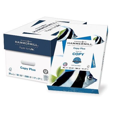 Photo 1 of Hammermill® Copy Plus Paper, 92 Brightness, 20 lb - White (500 Sheets Per Ream) (5 REAMS)