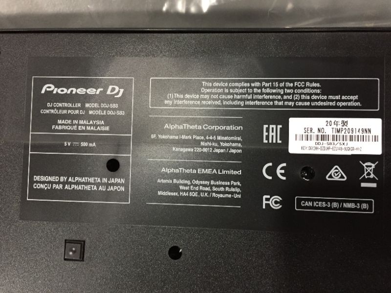 Photo 6 of Pioneer DJ DDJ-SB3 Serato DJ Controller with Pad Scratch
