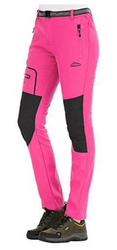 Photo 1 of DAFENGEA Women's Snow Ski Pants Fleece Hiking Waterproof Windproof Softshell Outdoor Snowboard Pants (XS)
