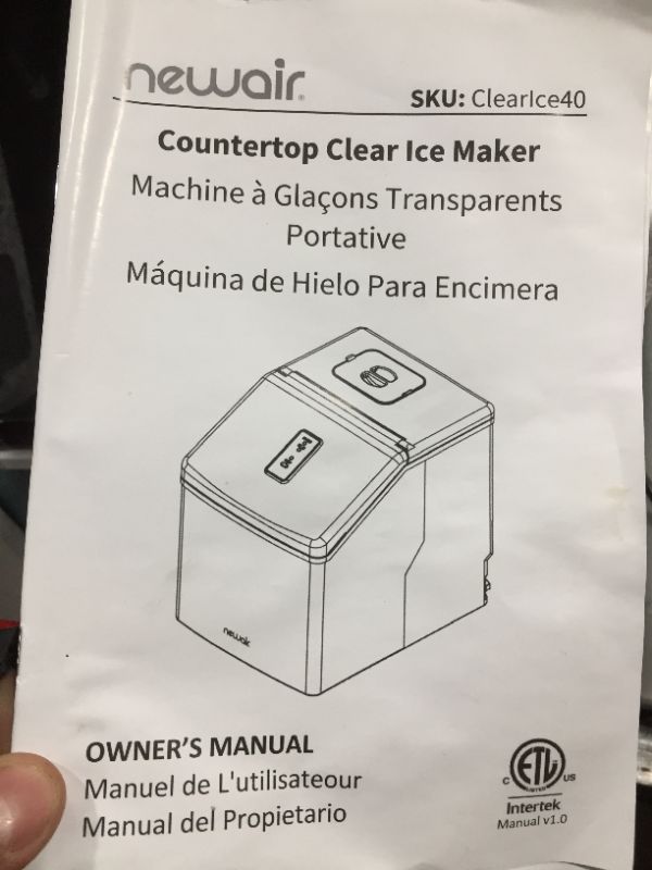 Photo 3 of NewAir ClearIce40 Portable Countertop Clear Ice Maker Machine, Stainless Steel