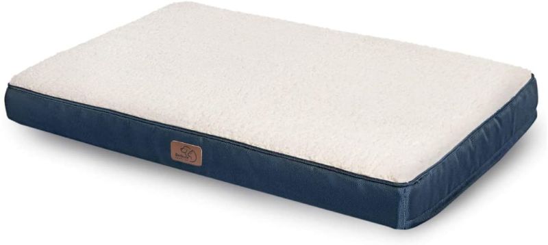 Photo 1 of Bedsure Large Dog Bed for Large Dogs Up to 75lbs - Big Orthopedic Dog Beds with Removable Washable Cover, Egg Crate Foam Pet Bed Mat, Denim Blue
