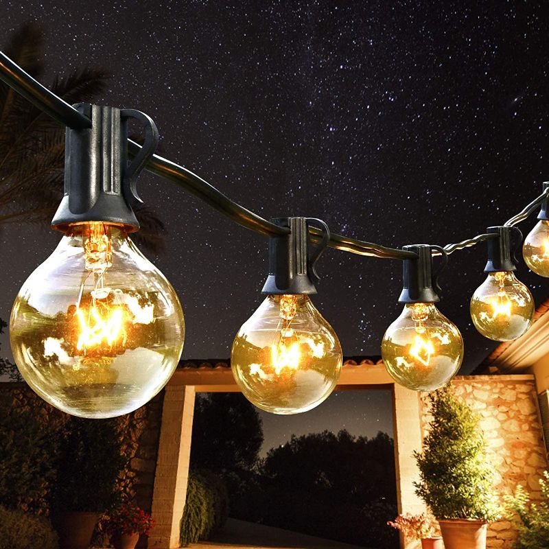 Photo 1 of 
Outdoor String Lights 100ft Patio Lights with 100 Dimmable Waterproof G40 Bulbs (5 Spare) Connectable Globe String Lights for Party Tents Gazebo Porch Deck..