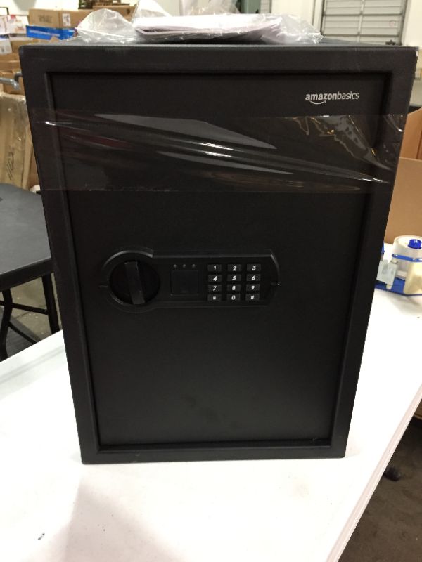 Photo 2 of Amazon Basics Steel Home Security Safe with Programmable Keypad - Secure Documents, Jewelry, Valuables