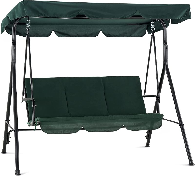 Photo 1 of 3-Person Outdoor Patio Swing Chair