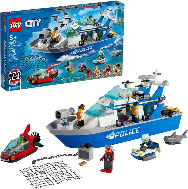 Photo 1 of LEGO City Police Patrol Boat 60277 Building Kit; Cool Police Toy for Kids, New 2021 (276 Pieces)
