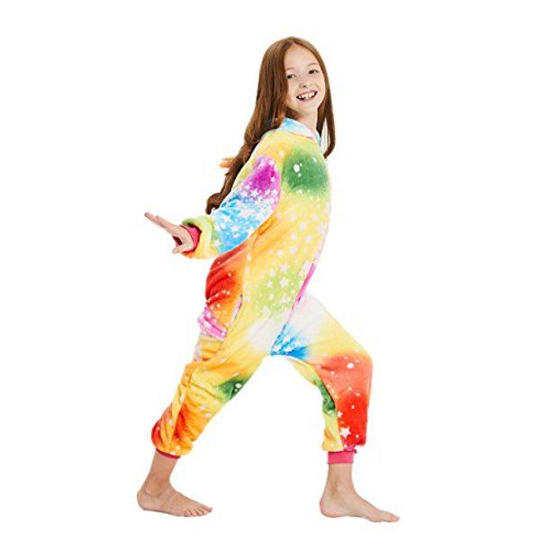 Photo 1 of ABENCA Unisex Kids Fleece Onesie Unicorn Pajamas, SIZE 120