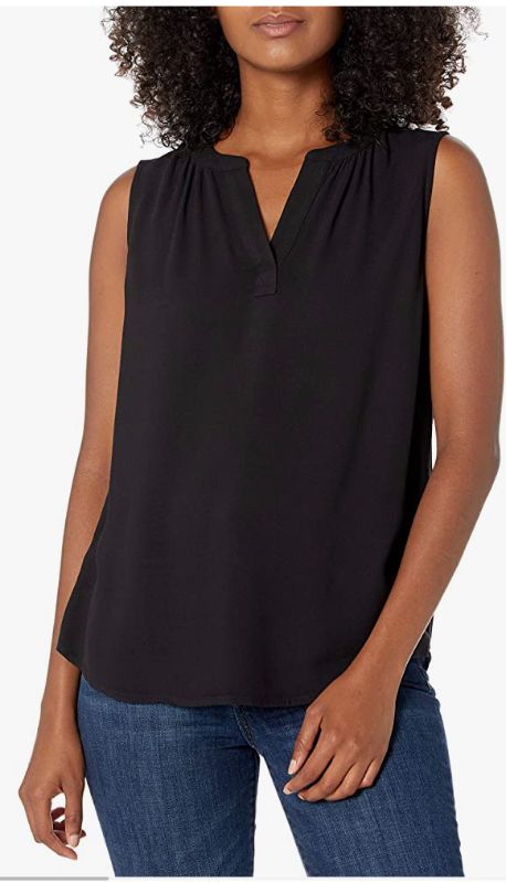Photo 1 of Amazon Essentials Womens Sleeveless Woven Shirt MEDIUM