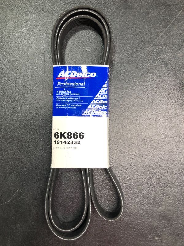 Photo 2 of ACDelco Professional 6K866 Standard VRibbed Serpentine Belt