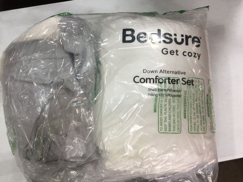 Photo 1 of bedsure 68x88 Comforter Set cream and grey