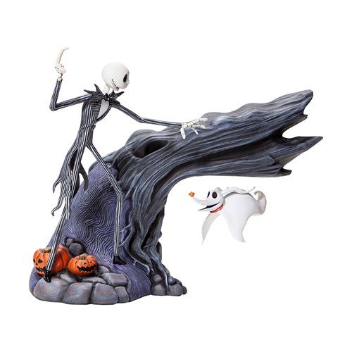 Photo 1 of Enesco Grand Jester Studios LEVITATION Nightmare Before Christmas Jack Skellington and Zero LED Lit Statue Figurine, 8.25 Inch, Multicolor
