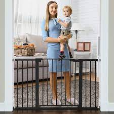 Photo 1 of Cumbor 516Inch Baby Gate Extra Wide Easy Walk Thru Dog Gate for The House Auto Close Baby Gates for Stairs Doorways 