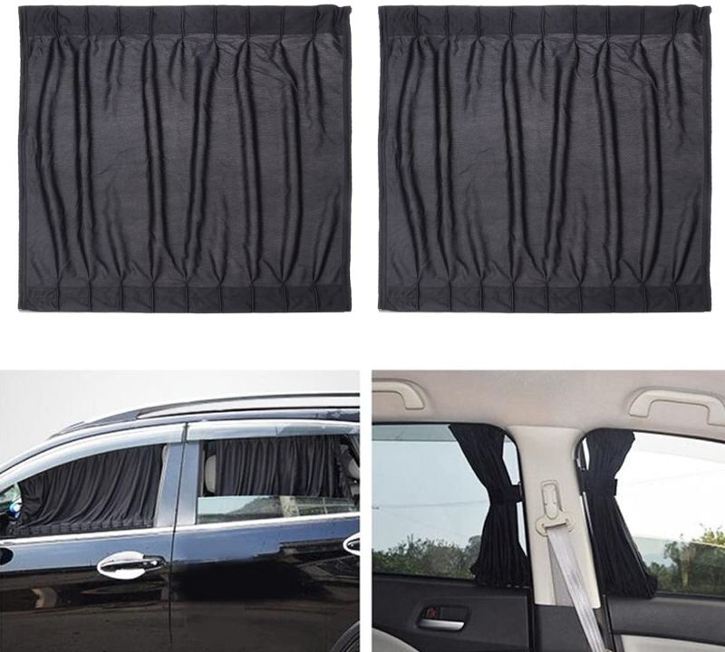 Photo 1 of 2pcs Side Window Car Sunshades Car Curtains (Black)