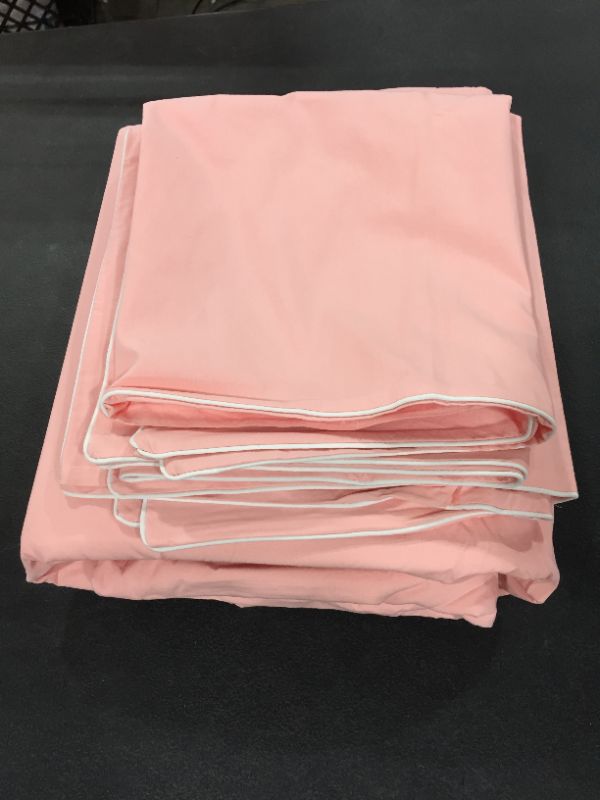 Photo 2 of 2 PK, 3 PC PINK SHEET SET KING 2 COVERS ONE SHEET