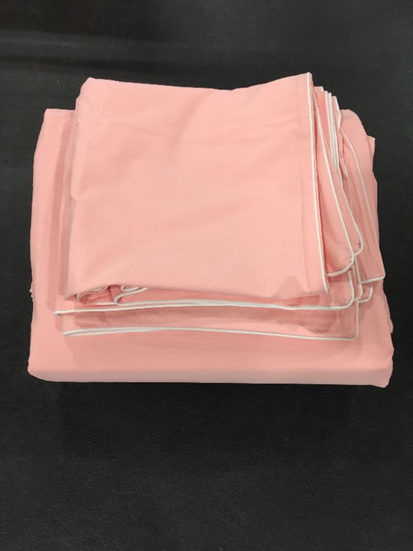 Photo 1 of 2 PK, 3 PC PINK SHEET SET KING 2 COVERS ONE SHEET