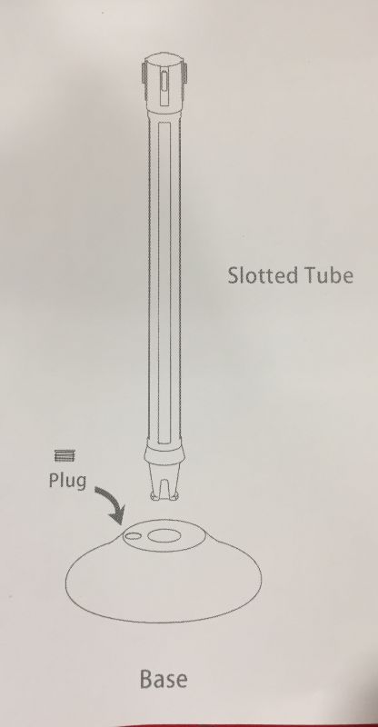 Photo 2 of 2PCS Plastic Black Stanchion with Rope Post Crowd Control Queue Pole Barrier