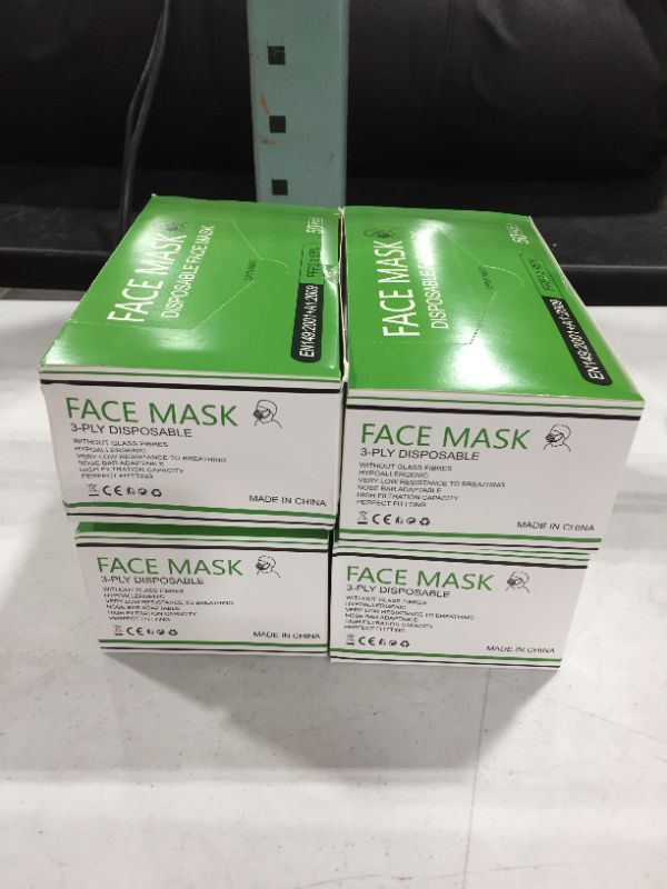 Photo 1 of 200 DISPOSABLE FACE MASKS 3PLY