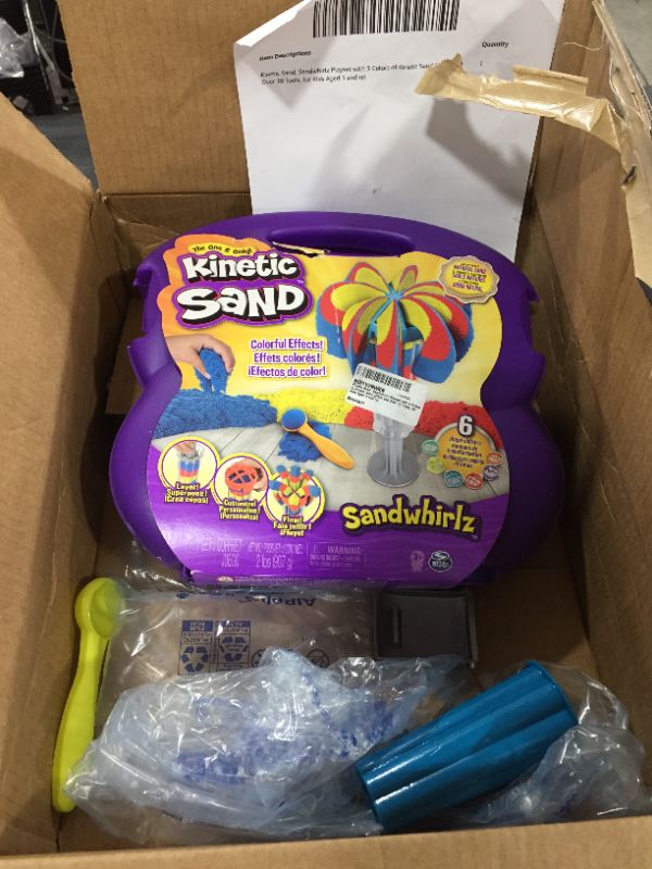 Photo 2 of Kinetic Sand Sandwhirlz Playset with 3 Colours of Kinetic Sand and Over 10 Tools
