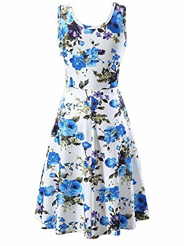 Photo 1 of FENSACE Women's Scoop Neck Sleeveless Midi Casual Flared Tank Floral Printed Dress
MEDIUM