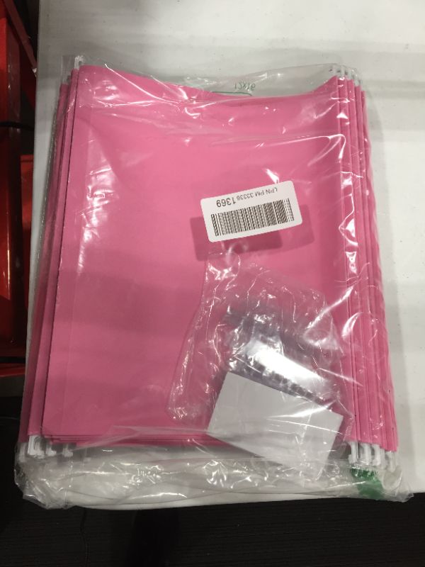 Photo 3 of Amazon Basics Hanging Folders, Letter Size, Pink, 25-Pack
