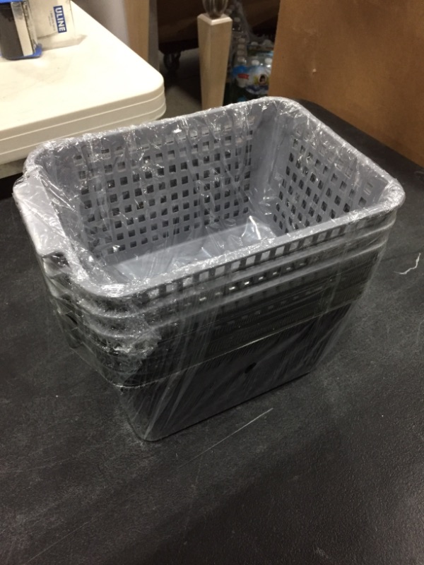 Photo 2 of CAND PLASTIC BASKET SET OF 6 BLACK/GREY