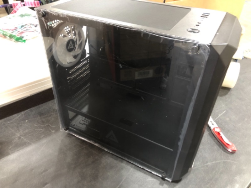 Photo 2 of Apevia PRODIGY-BK Micro-ATX Gaming Case with 1 x Tempered Glass Panel, Top USB3.0/USB2.0/Audio Ports