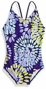 Photo 1 of Kanu Surf Girls' Big Beach Sport 1-Piece Swimsuit, Daisy, Daisy Purple, SIZE 7