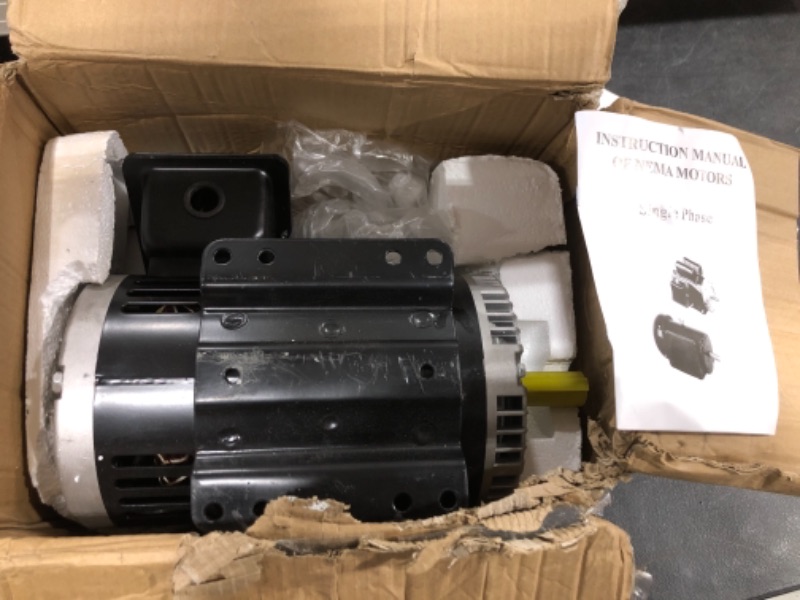 Photo 2 of VEVOR JLDJ5HP1205T-ODP1V6 5 HP Air Compressor Electric Motor 3450 RPM
