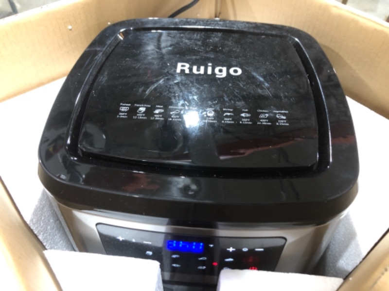 Photo 2 of Ruigo Air Fryer,7.5QT 1800W Electric Hot Oven Oilless Cooker LED Touch Screen,10 Preset Menus,Reheat,Bake,Nonstick Easy Clean,Auto Shut Off
