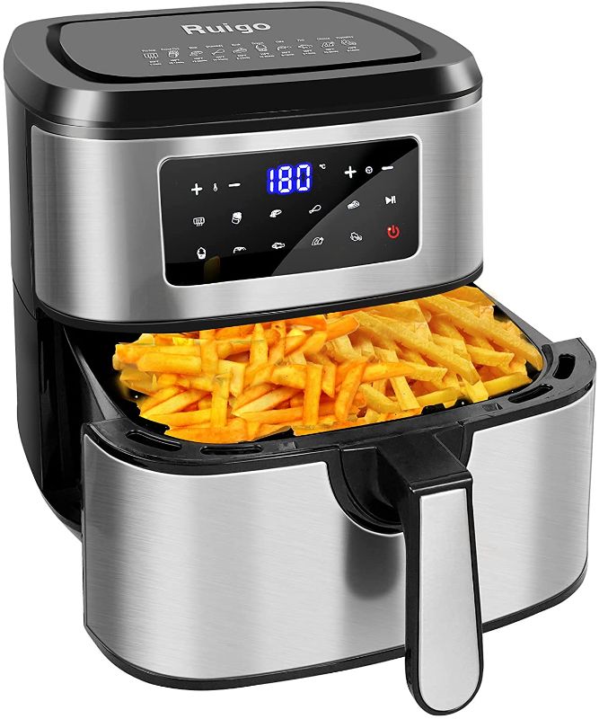 Photo 1 of Ruigo Air Fryer,7.5QT 1800W Electric Hot Oven Oilless Cooker LED Touch Screen,10 Preset Menus,Reheat,Bake,Nonstick Easy Clean,Auto Shut Off
