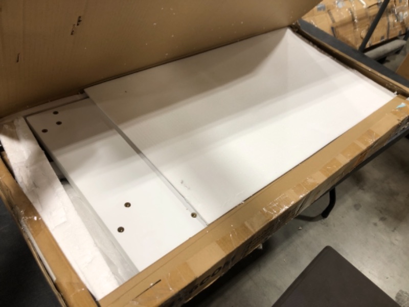 Photo 1 of Ameriwood Home Haven Retro Riser, Desk, White with Gold Legs