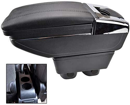 Photo 1 of XUKEY Armrest Rotatable Black Leather Center Console Storage Box for Nissan Versa Tiida Latio 2007-2011 Arm Rest
