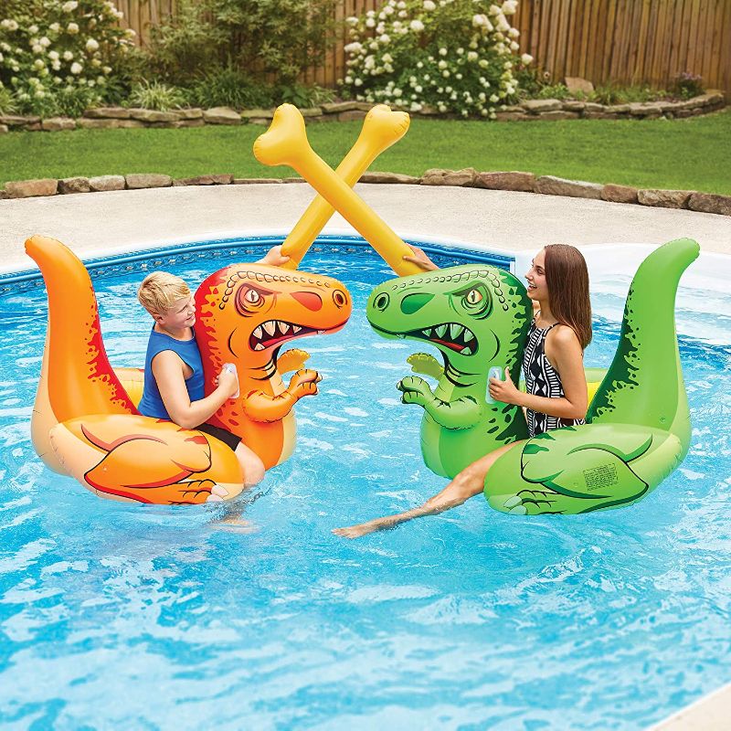 Photo 1 of PlayDay Dual Dinosaur Ride-ons with Battle Bones floaties Pool Game Heavy Duty Handles with Repair Patch
