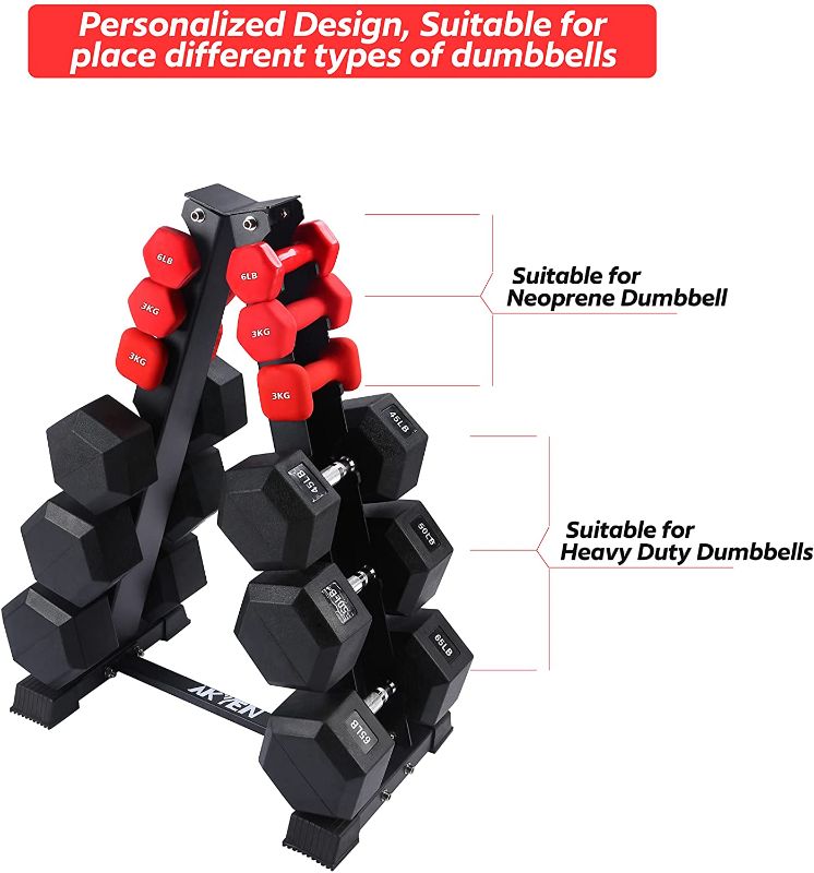 Photo 2 of AKYEN A-Frame Dumbbell Rack Stand Only, 6 Tier Weight Rack for Dumbbells (800 Pounds Weight Capacity, 2021 Version) DUMBBELLS NOT INCLUDED
