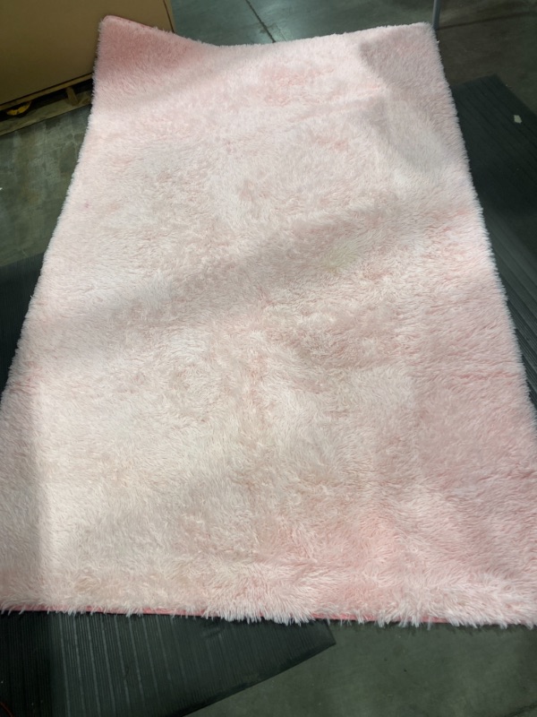 Photo 2 of 96"x60" pink fluffy rug