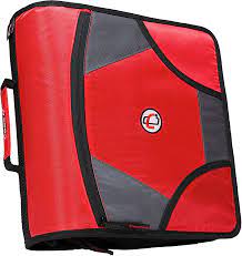 Photo 1 of Case-it The King Sized Zip Tab Zipper Binder - 4 Inch D-Rings - 5 Subject File Folder - 800 Sheet Capacity - [Red]
