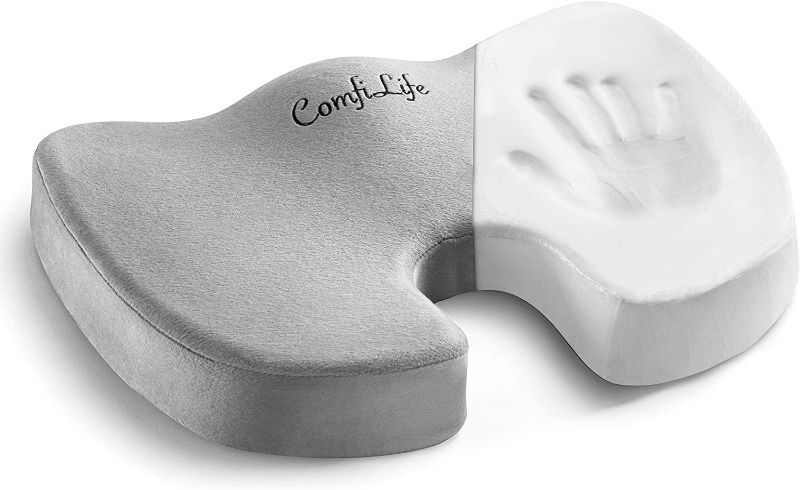 Photo 1 of ComfiLife Premium Comfort Seat Cushion - Non-Slip Orthopedic 100% Memory Foam Coccyx Cushion for Tailbone Pain - Cushion for Office Chair Car Seat - Back Pain & Sciatica Relief