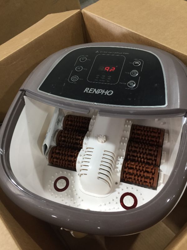 Photo 2 of RENPHO Foot Spa Bath Motorized Shiatsu Massager Corn Rollers w Heat Jet Bubbles