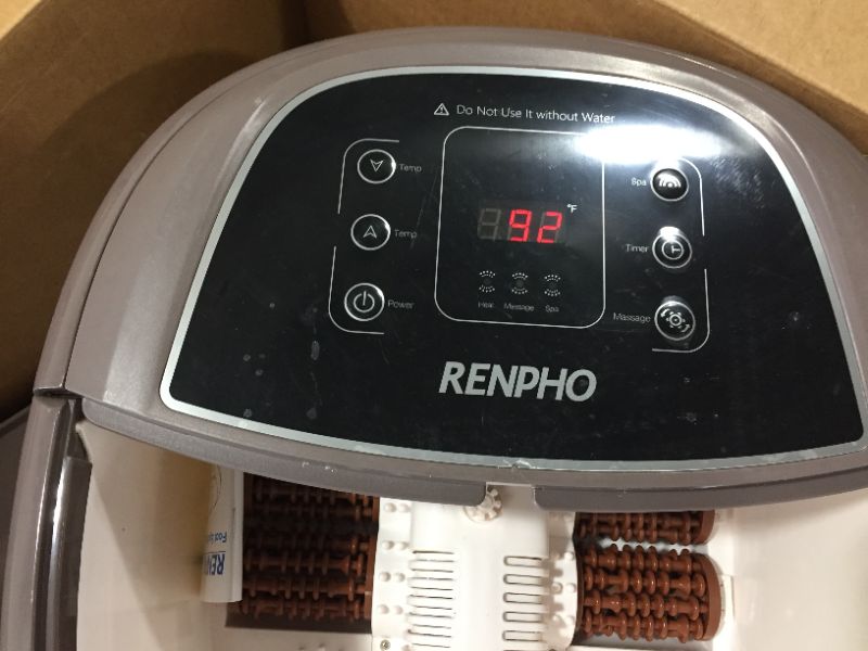 Photo 3 of RENPHO Foot Spa Bath Motorized Shiatsu Massager Corn Rollers w Heat Jet Bubbles