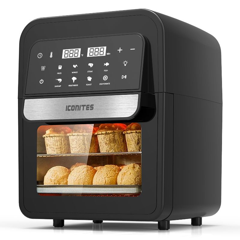 Photo 2 of ICONITES 8-in-1 Air Fryer Toaster Oven Combo, 6.5QT Capacity Toaster Oven, Digital Touchscreen Airfryer