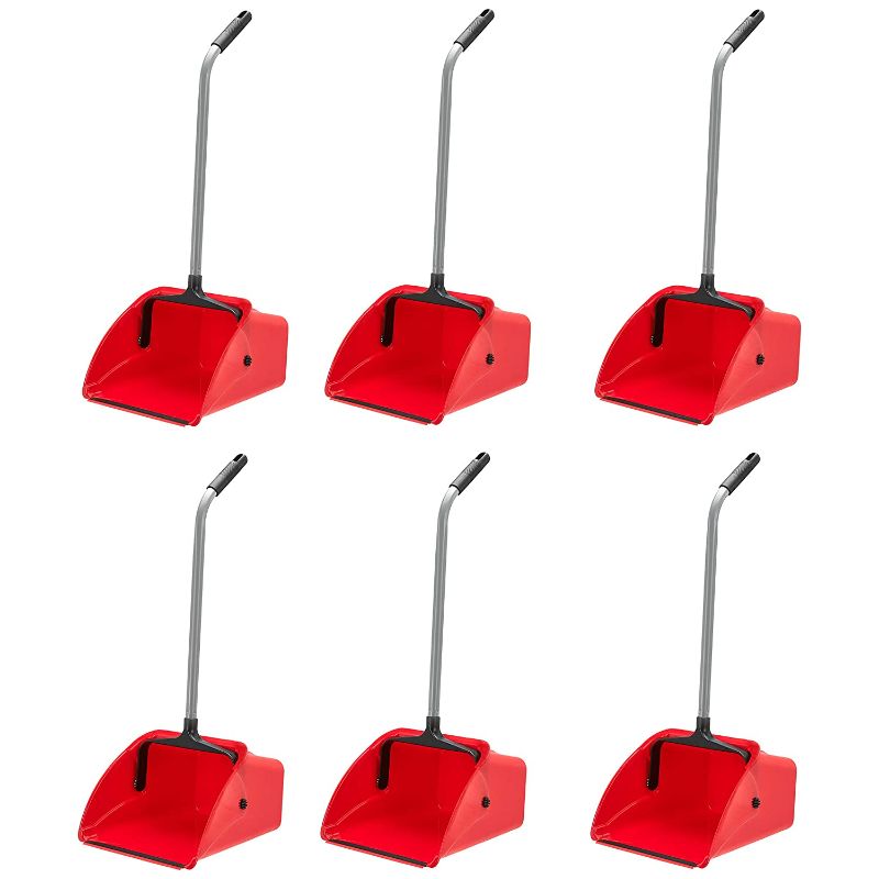 Photo 1 of AmazonCommercial Jumbo Lobby Dustpan - 6-Pack, red