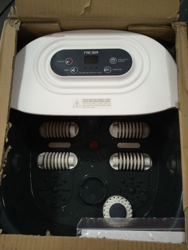 Photo 1 of Foot Spa Bath Massager with Heat, Bubbles, Vibration and Red Light,4 Massage Roller Pedicure Foot Spa Tub for Feet Stress Relief,Foot Soaker with Mini Acupressure Massage Points&Temperature Control