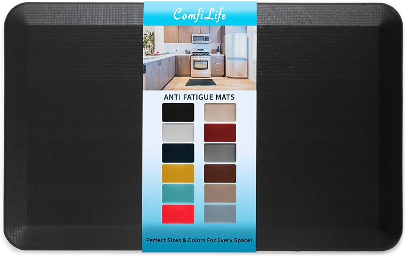 Photo 1 of ComfiLife Anti Fatigue Floor Mat – 3/4 Inch Thick Perfect Kitchen Mat, Standing Desk Mat – Comfort at Home, Office, Garage – Durable – Stain Resistant – Non-Slip Bottom (20" x 32", Black)